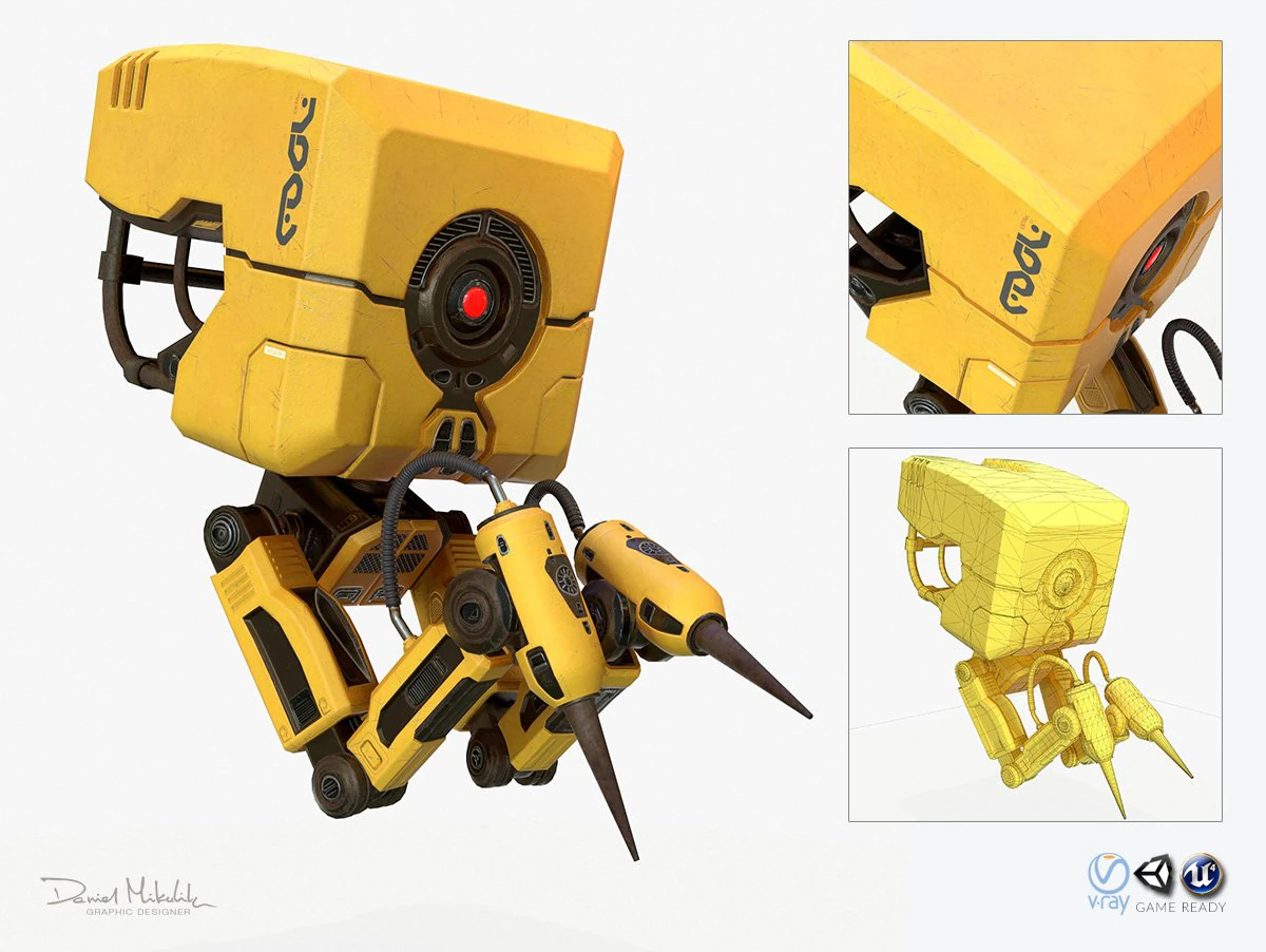 robotlasser pbr 3D Model .c4d .max .obj .3ds .fbx .stl .blend 