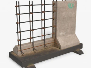 street barrier pbr 3D Model