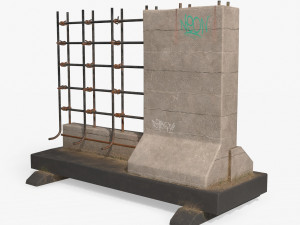 street barrier pbr Modelo 3D