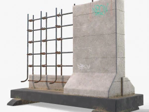 street barrier pbr 3D Model
