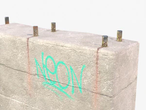 street barrier pbr 3D Model