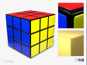 Kostka Rubika low poli pbr Model 3D
