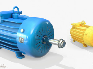 electric engine pbr 3D Model