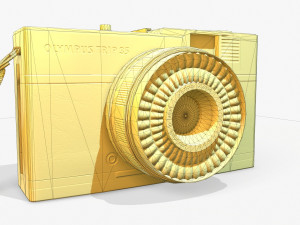 olympis trip 35 camera pbr low poly Modello 3D
