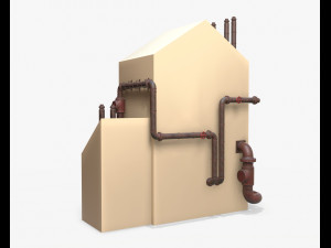 industrial steam pipes pbr Modelo 3D