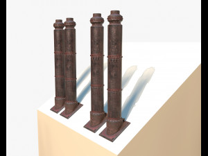 industrial steam pipes pbr Modelo 3D