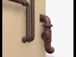 industrial steam pipes pbr Modelo 3D