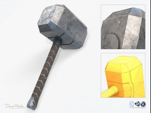 thor hammer low poly pbr 3D 模型