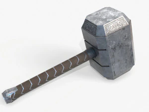 thor hammer low poly pbr 3D Model