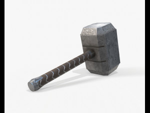 thor hammer low poly pbr 3D मॉडल