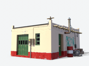 retro gas station Model 3D