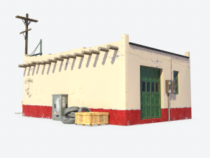 retro gas station Model 3D