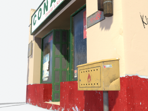 retro gas station Model 3D