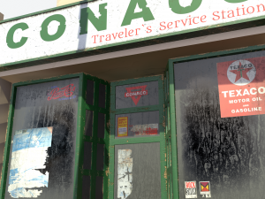 retro gas station Model 3D