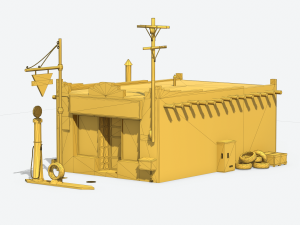 retro gas station Model 3D