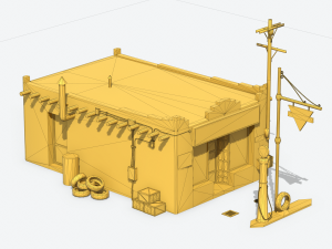 retro gas station Model 3D