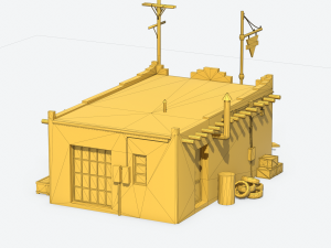 retro gas station Model 3D