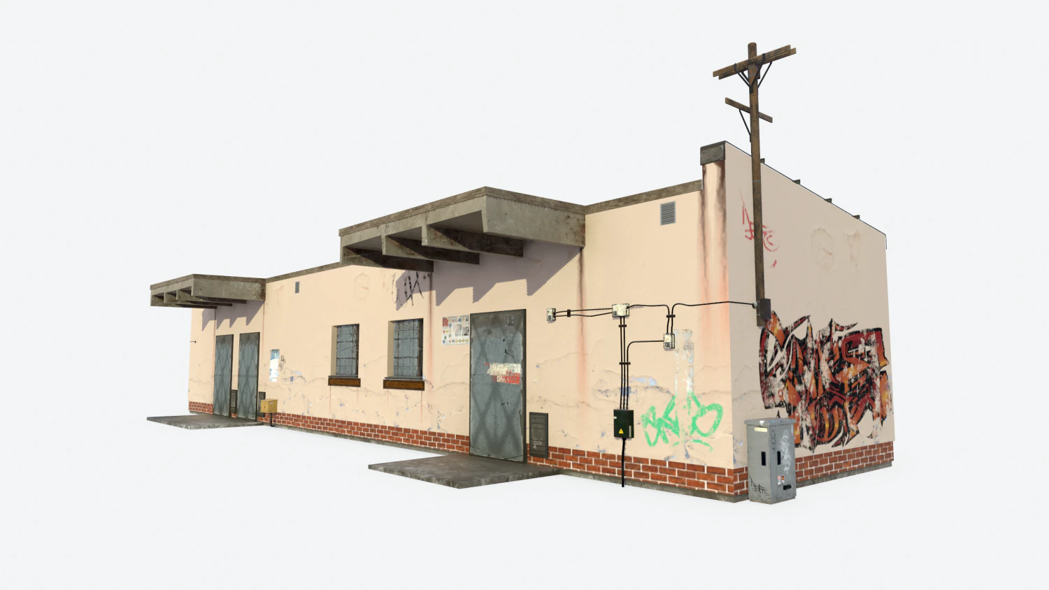 electric station 3D Model .c4d .max .obj .3ds .fbx .stl .blend 