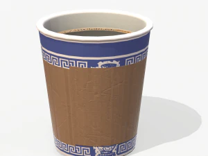 paper coffe cup low poly pbr 3D Model