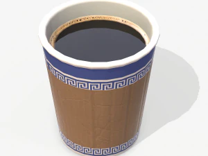 paper coffe cup low poly pbr 3D Model