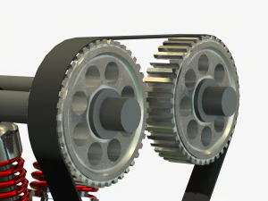 animated engine parts 4t pbr 3D Model