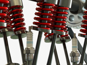 animated engine parts 4t pbr Modelo 3D