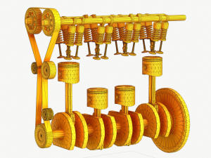 animated engine parts 4t pbr Modelo 3D
