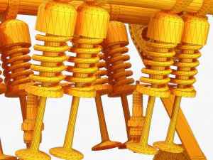 animated engine parts 4t pbr 3D Model