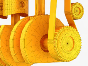 animated engine parts 4t pbr 3D Model