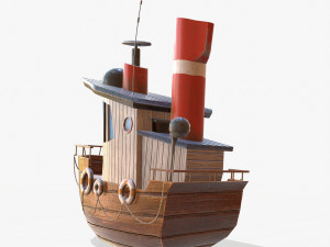 cartoon mini boat 3Dモデル