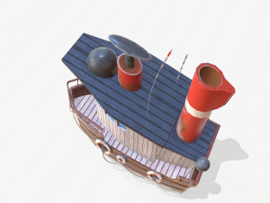 cartoon mini boat 3Dモデル