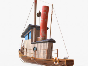 cartoon mini boat 2 3D Model