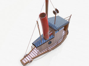cartoon mini boat 2 3D Model