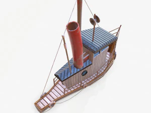 mini barco dos desenhos animados 2 Modelo 3D