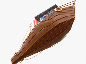 cartoon mini boat 2 3D Model