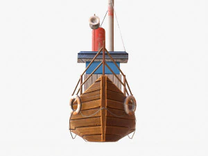 mini barco dos desenhos animados 2 Modelo 3D
