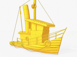 mini barco dos desenhos animados 2 Modelo 3D