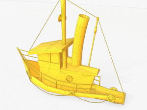 cartoon mini boat 2 3D Model