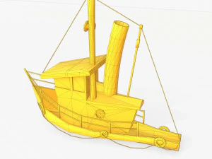 mini barco dos desenhos animados 2 Modelo 3D