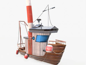 cartoon mini boat 3 3D Model