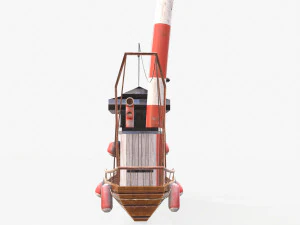cartoon mini boat 3 3D Model