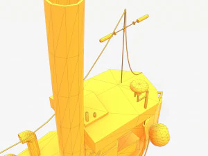 cartoon mini boat 3 3D Model