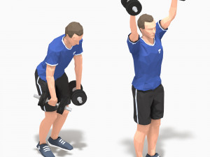 dumbbells worksout animation bundle 3D Model