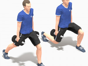dumbbells worksout animation bundle 3D Model