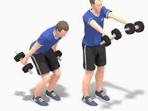 dumbbells worksout animation bundle 3D Model