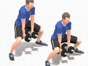 dumbbells worksout animation bundle 3D Model
