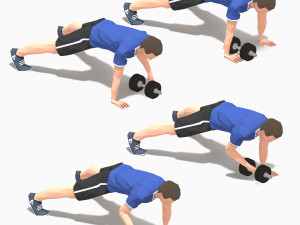 dumbbells worksout animation bundle 3D Model