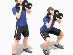 dumbbells worksout animation bundle 3D Model