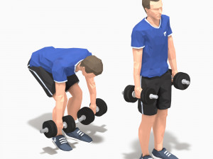 dumbbells worksout animation bundle 3D Model