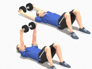 dumbbells worksout animation bundle 3D Model